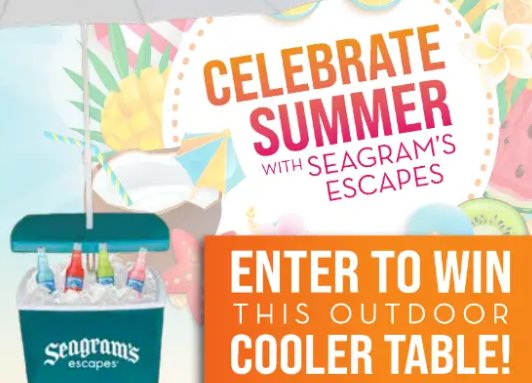 Seagram’s Escapes Summer Sweepstakes – Win A Cooler Table With An Umbrella (50 Winners)