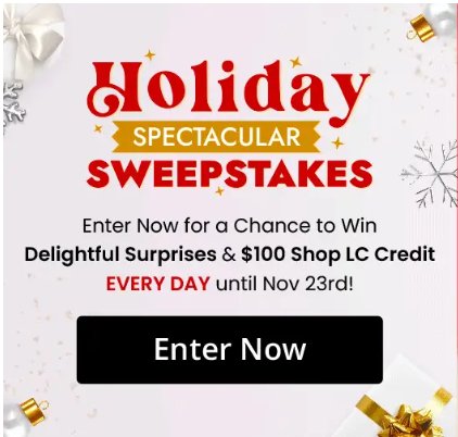 Shop LC Holiday Sweepstakes – Rolex Watch & Shopping Spree Up For Grabs