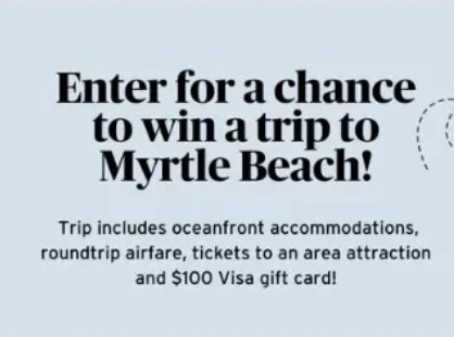 ShopRite End Of Summer Sweepstakes – Win A Trip For 4 To Myrtle Beach