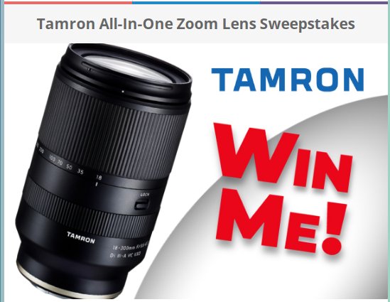 Shutterbug's Tamron All-In-One Zoom Camera Lens Giveaway - Win A High-Quality Camera Zoom Lens