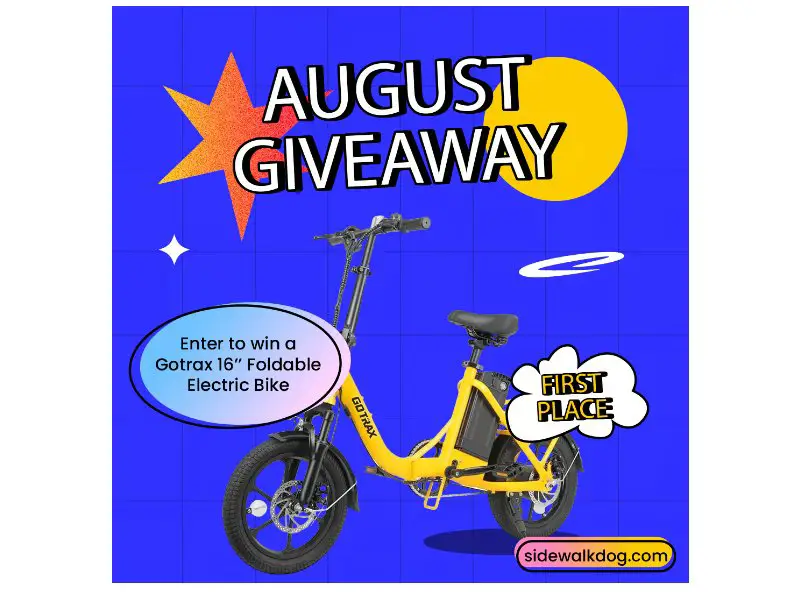 Sidewalk Dog August Electric Bike Giveaway - Win A Brand New Electric Bike