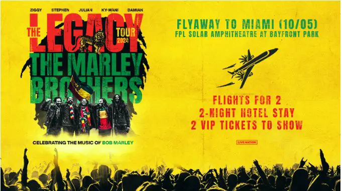 SiriusXM Marley Brothers Miami Trip Giveaway - Win A Trip For 2 To A Marley Brothers Concert (2 Winners)