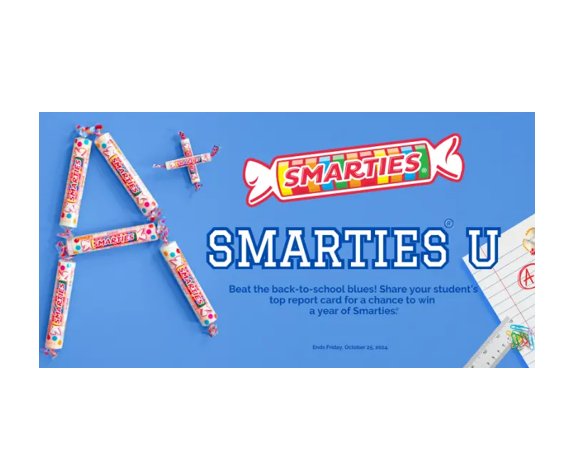 Smarties U Giveaway – Win A Year’s Supply Of Smarties Or Other Prizes (151 Winners)