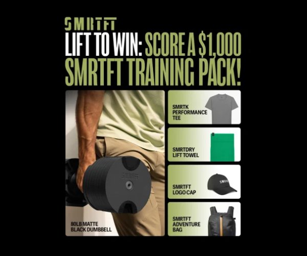 SMRTFT $1,000 Training Pack Sweepstakes - Win A Dumbell & Merch Set