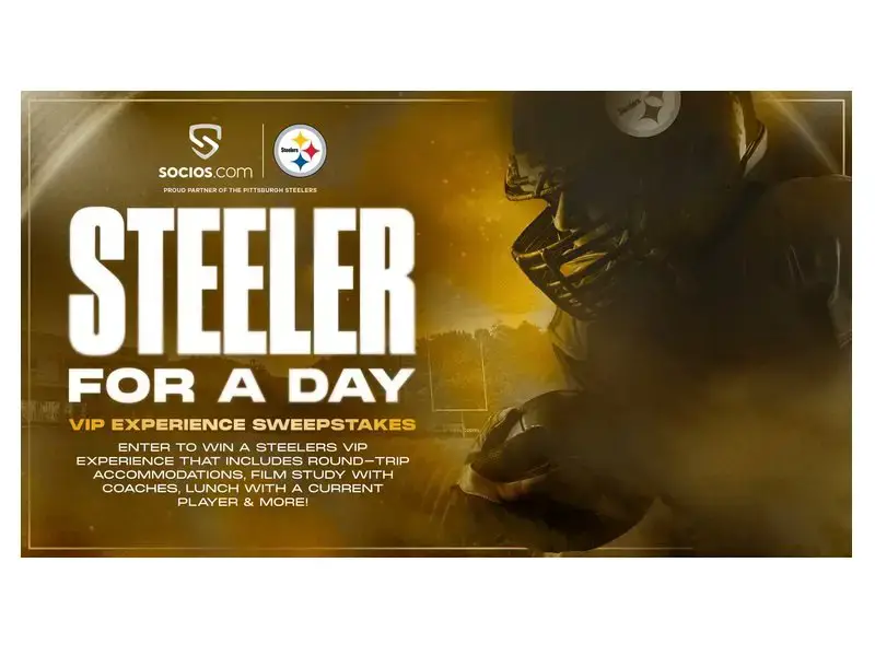 Socios.com 2022 Steelers For A Day Sweepstakes - Win Game Tickets