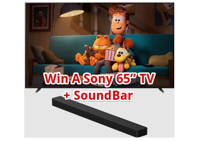 Sony Pictures Garfield Movie Sweepstakes - Win A Sony 65” TV + SoundBar