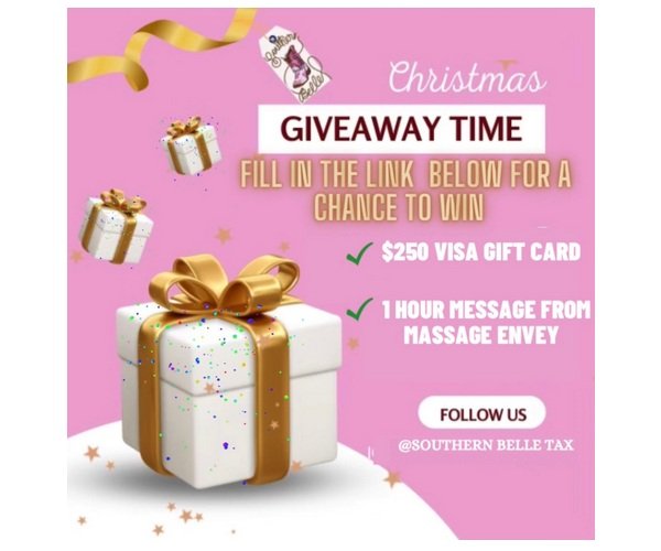 Southern Belle Tax Christmas Giveaway - Win A $250 Prepaid Gift Card + 1-Hour Massage