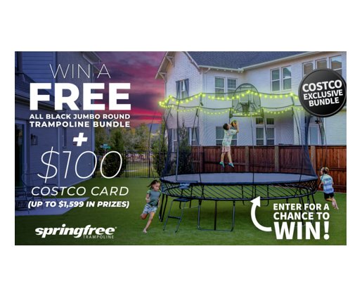 Springfree Trampoline Holiday Giveaway - Win A Springfree Trampoline Bundle + $100 Costco Gift Card