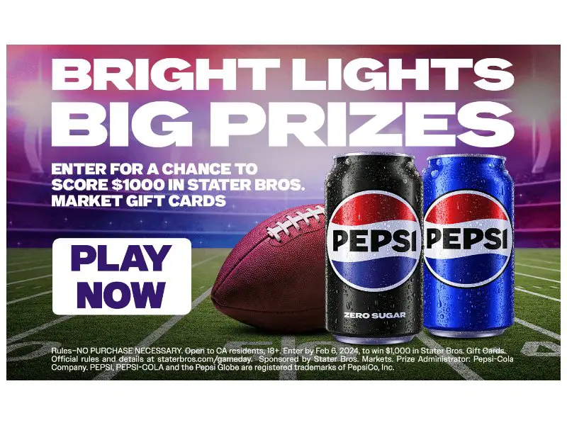 Stater Bros. Markets Big Game Sweepstakes - Win A $1,000 Gift Card (CA Only)