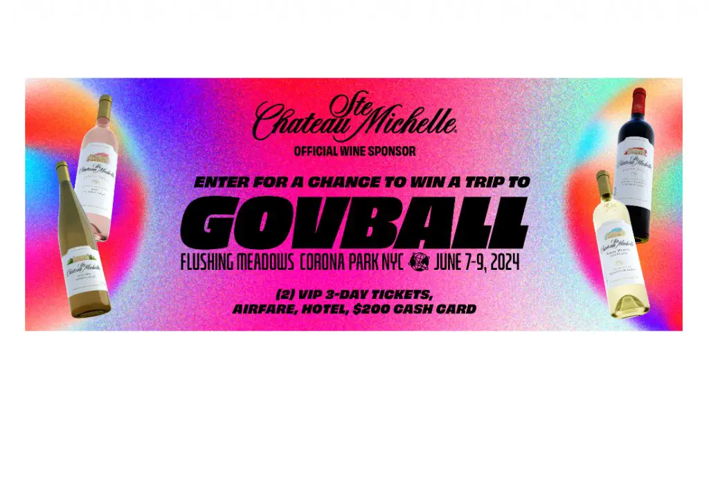 Ste. Michelle New York VIP Flyaway Sweepstakes - Win A Trip For 2 To The Governors Ball