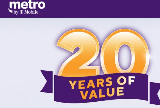 T-Mobile's Metro 20th Anniversary Sweepstakes - Win A 6-Month Wireless Plan {1,000 Winners}