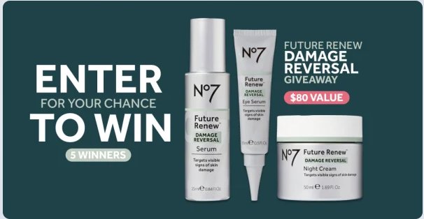 TalkShopLive No7 Future Renew Sweepstakes - Win A No7 Future Renew Skincare Prize Pack (5 Winners)