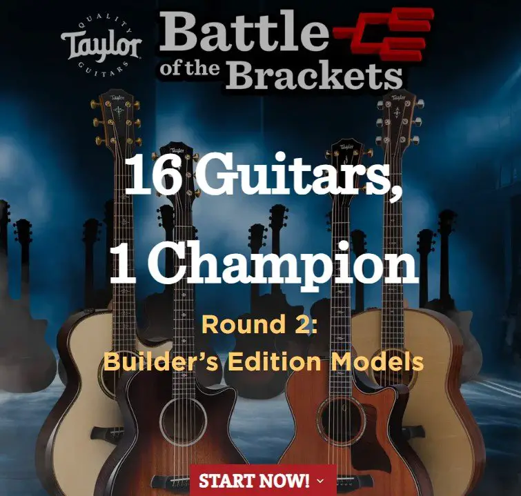 Taylor Guitars Battle Of The Brackets North America Sweepstakes – Win A New Taylor Guitars 50th Anniversary 314ce LTD Acoustic-Electric Guitar