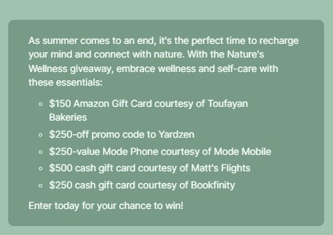 The Canopy  Nature's Wellness Giveaway - Win  A $1,400 Gift Bundle