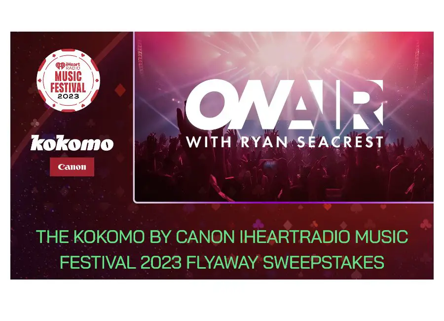 The Kokomo By Canon iHeartRadio Music Festival 2023 Flyaway Sweepstakes - Win A Camera + Trip For Two To iHeartRadio Music Festival