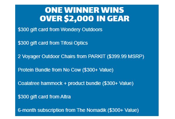 The Nomadik Outdoor Addict Giveaway – Win $2,000 Worth Of Outdoor Gear Including Gift Cards, Voyager Outdoor Chairs & More
