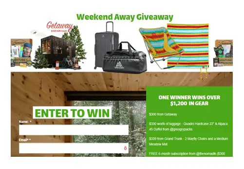 The Nomadik Weekend Away Giveaway - Enter For A Chance To Win Over $1,200 In Gear