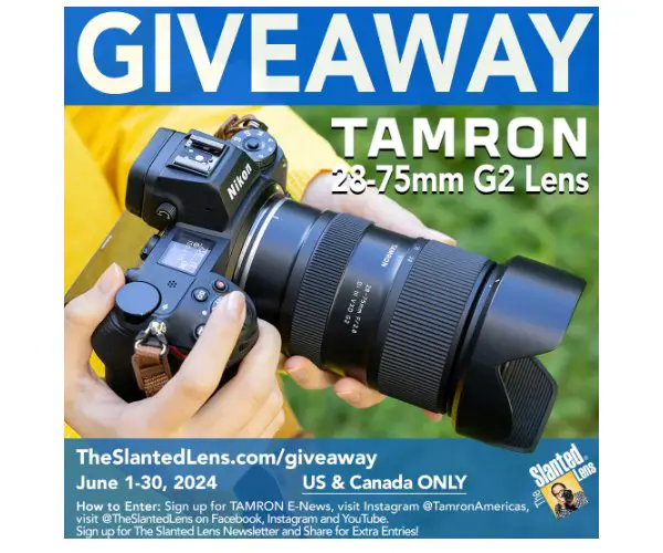The Slanted Lens June 2024 Giveaway - Win A Tamron G2 Lens