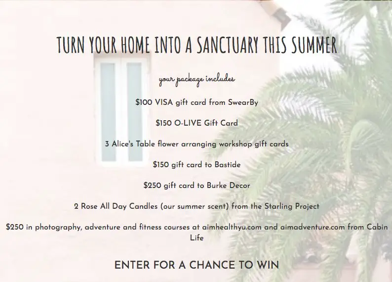 The Summer Home Sanctuary Giveaway Sweepstakes