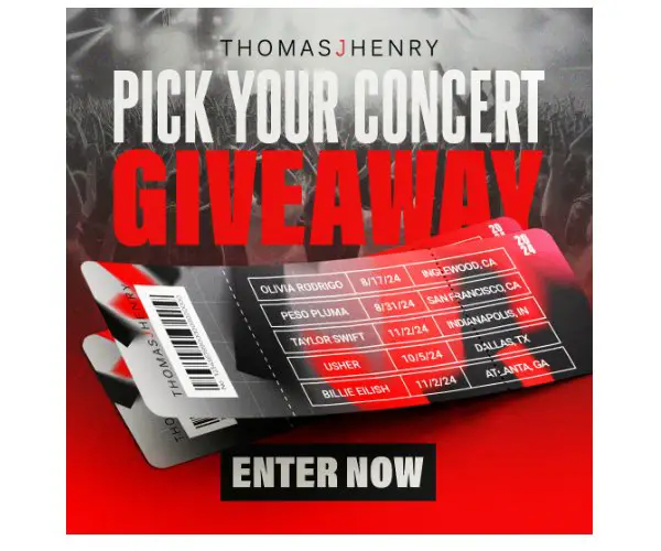 Thomas J. Henry Injury Attorneys Pick Your Concert Giveaway - Win A Trip For 2 To A Concert