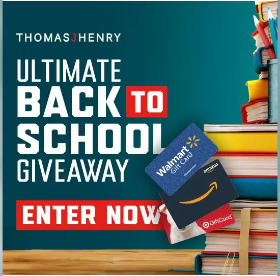 Thomas J. Henry -Ultimate Back To School Giveaway – Win An Ultimate Back-To-School Gift Card Bundle (10 Winners)