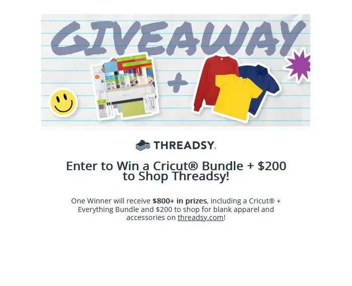 Threadsy Back to School Giveaway  - Win In Store Credits, Cricut Products and More