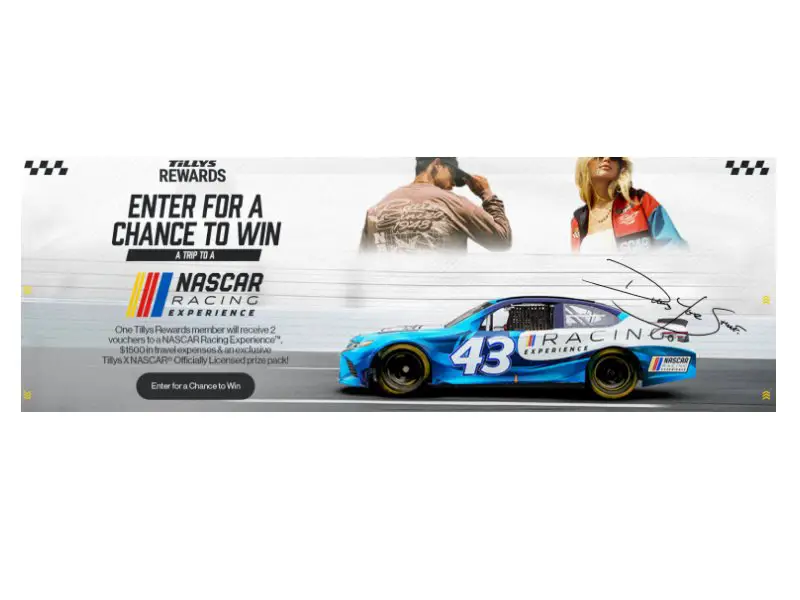 Tillys Win A Trip To A NASCAR Racing Experience - Win 2 Vouchers For NASCAR Racing Experience & More