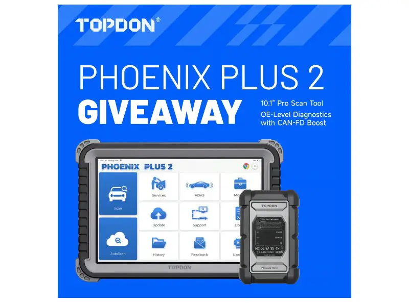 TOPDON Phoenix Plus 2 Giveaway - Win Phoenix Plus 2 OE-Level Diagnostics Tool With CAN-FD Boost