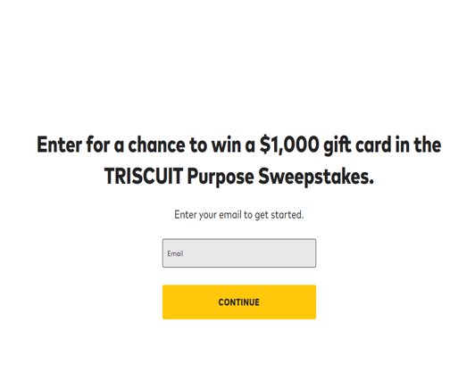 Triscuit Purpose Sweepstakes - Win $1,000 Gift Card (8 Winners)