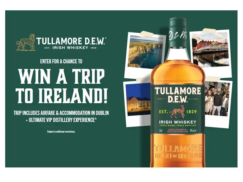 Tullamore DEW 2024 Tully St. Paddy’s Promotion - Win A Trip For 2 To Dublin, Ireland (Limited States)