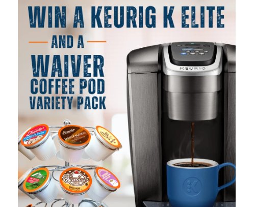 Two Rivers Coffee Sweepstakes - Win A Keurig K Elite & A Waiver Coffee Pod Variety Pack