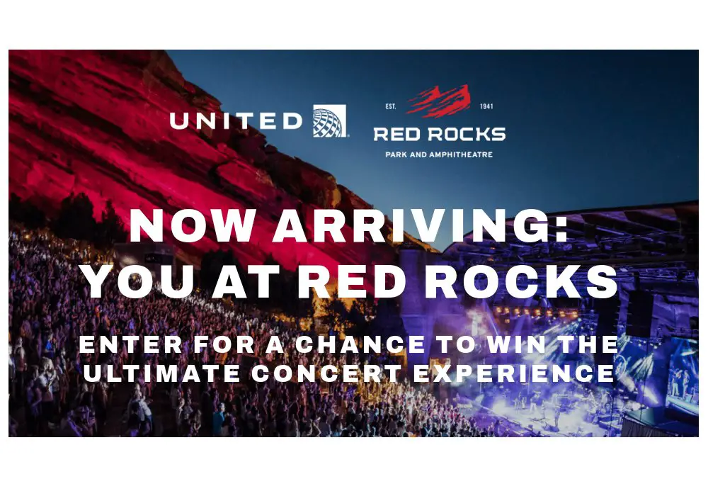 United Airlines At Red Rocks Amphitheatre Sweepstakes - Win A Trip For 2 To Red Rocks Amphitheatre