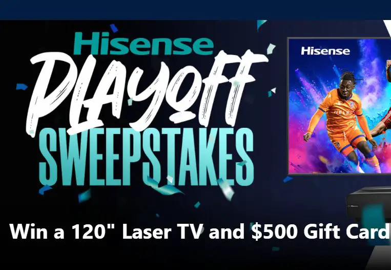 United Soccer League Hisense Playoff Sweepstakes - Win A 120-inch Laser TV +  $500 Gift Card