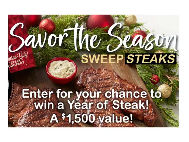 USA Today Kansas City Steak Company Savor the Season Sweepstakes - Win Free Steak For A Year