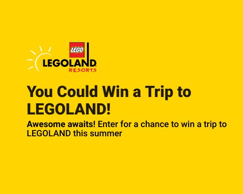 Valpak Legoland Sweepstakes - Win A Trip For 4 To Legoland