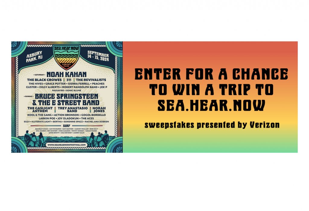 Verizon New Jersey Festival Sweepstakes - Win A Trip For 2 To Sea.Hear.Now Festival