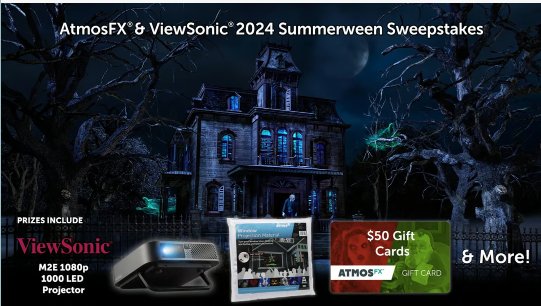 ViewSonic & AtmosFX Summerween Sweepstakes – Win A ViewSonic Projector, Projection Material, & More (6 Winners)