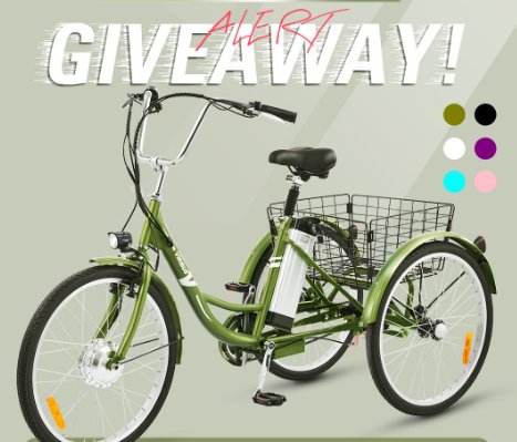 Viribus Bikes Electric Tricycle  Giveaway - Win A $1,199 Electric Tricycle