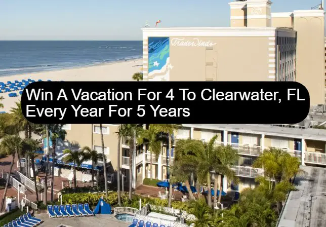 Visit St Pete Clearwater Warm Up To Win Sweepstakes - Win A Vacation For 4 To Clearwater, FL Every Year For 5 Years