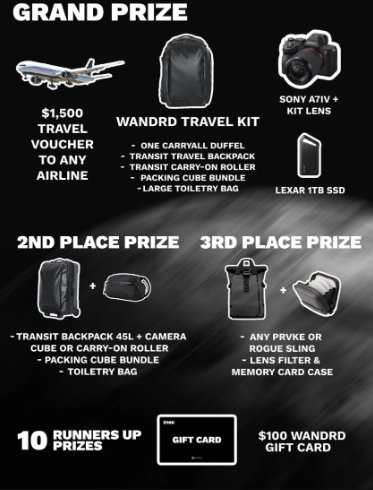 WANDRD’S World Win More, Work Less Giveaway – Win $1,500 Flight Voucher, A Sony A7 IV, And A Ton Of WANDRD Gear (13 Winners)