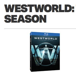 Westworld, The Complete First Season Sweepstakes