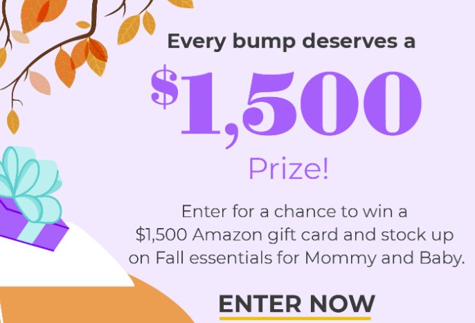 What To Expect Baby Bump Giveaway November 2022 - Win A $1,500 Amazon Gift Card