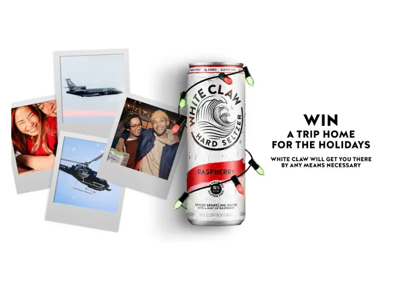 White Claw Home For A Claw Holiday Contest - Win A Trip For Visit Your Friends (5 Winners)