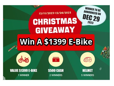 Wildeway Christmas Giveaway - Win $1399 E-bike or $500 Cash