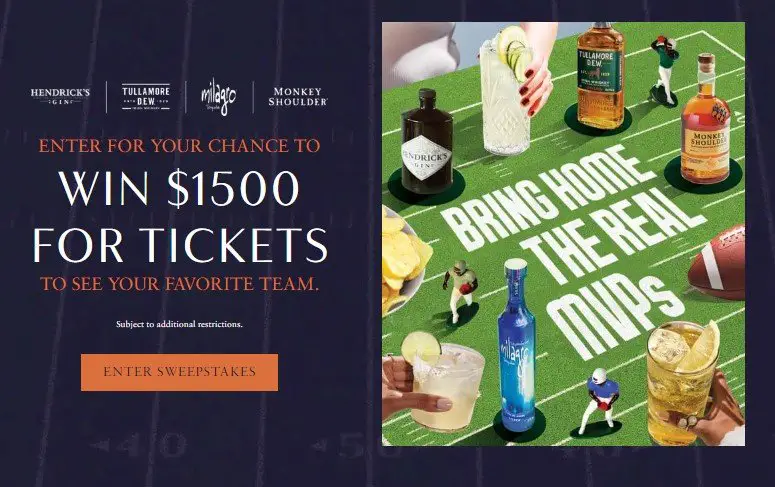 William Grant & Sons Q1 Sports 2024 Sweepstakes – Win A $1,500 Ticketmaster Gift Card (8 Winners)