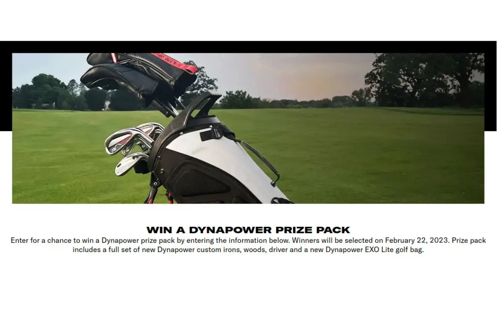 Wilson Sporting Goods Dynapower Prize Pack Sweeps - Win a Golf Bag and Collection of Golf Clubs