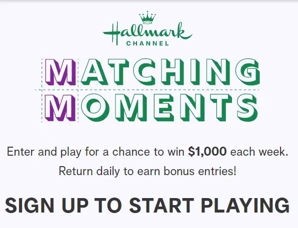 Win $1,000 In The Hallmark Channel Matching Moments Week 6 Sweepstakes