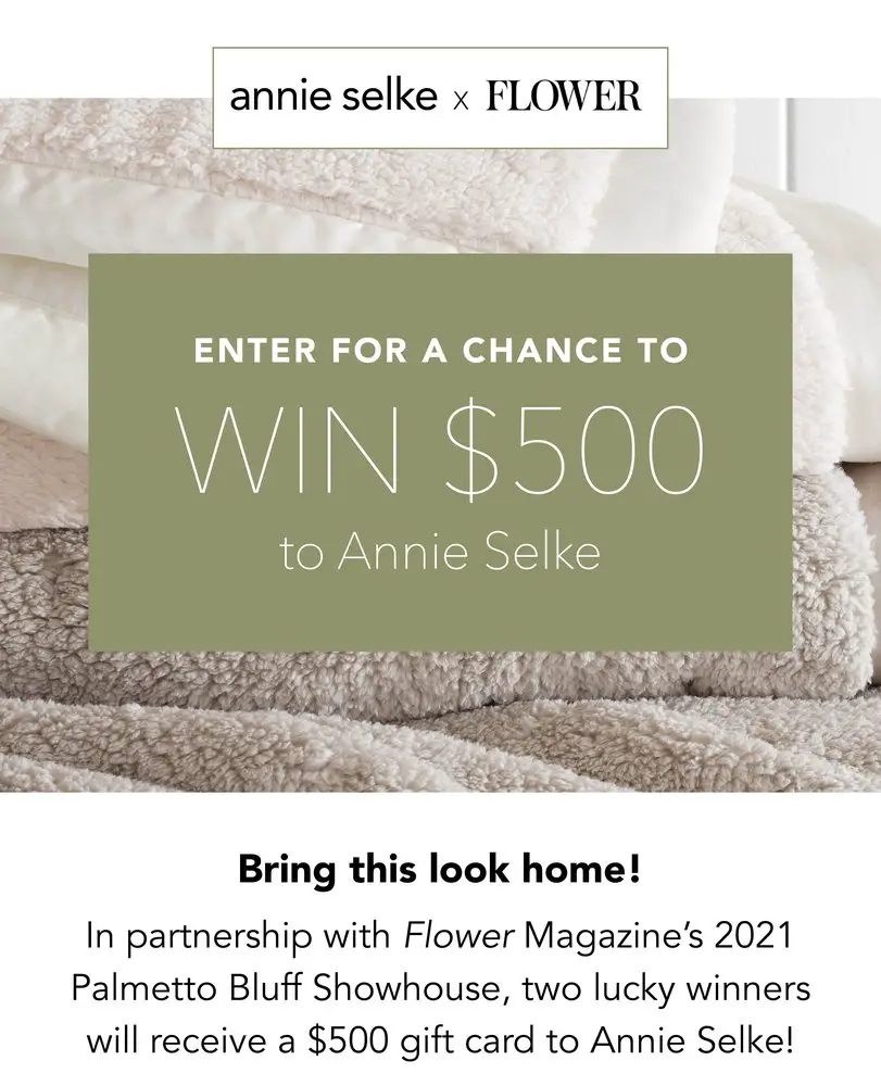 Win 1 Of 2 $500 Annie Selke Gift Cards In The Flower Magazine's Annie Selke “Bring This Look Home” Giveaway