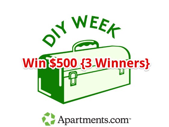 Win 1 of 3 $500 Prepaid Gift Cards In The Apartments.com ‘DIY Week’ Sweepstakes
