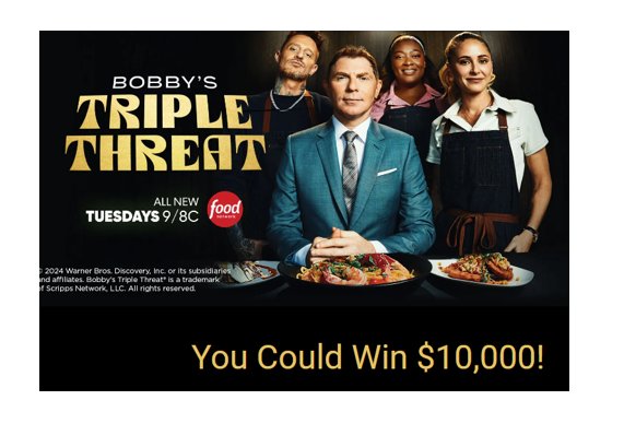 Win $10,000 Cash In The Valpak Bobby's Triple Threat  Giveaway